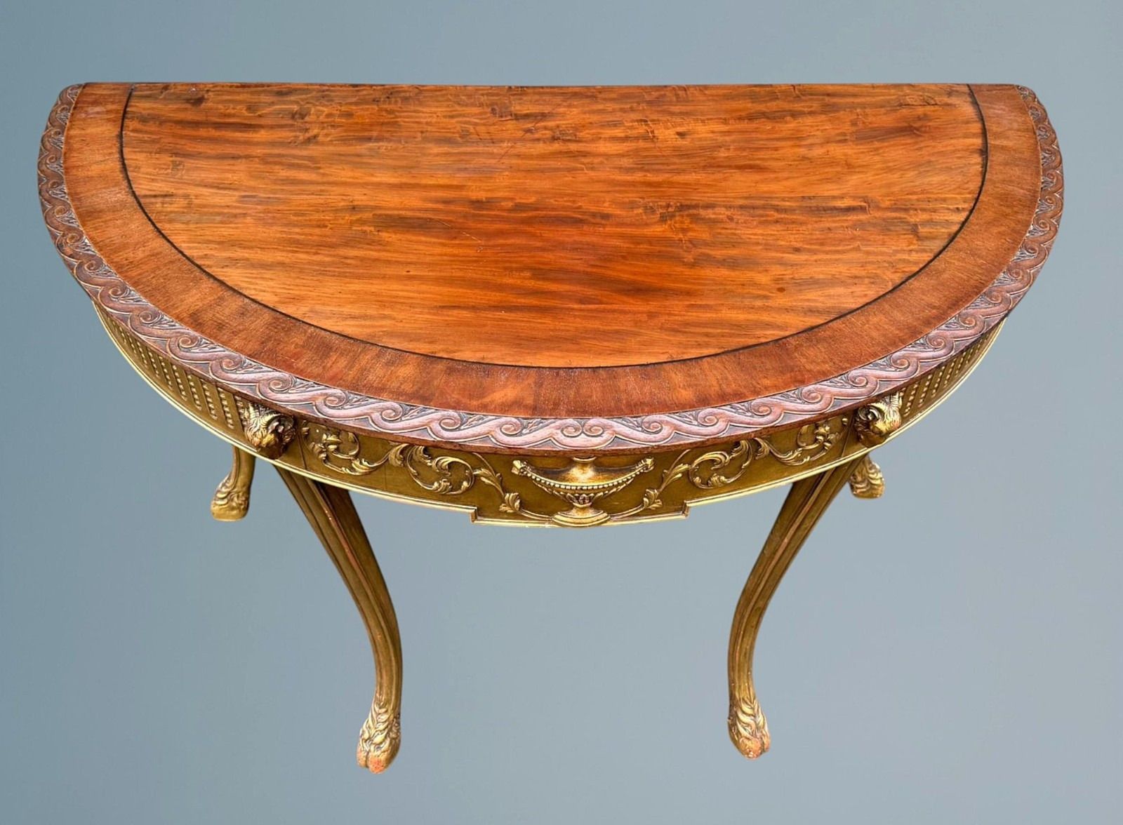 A Mahogany And Gilt Decorated Console Table In The Adams Style photo for sale