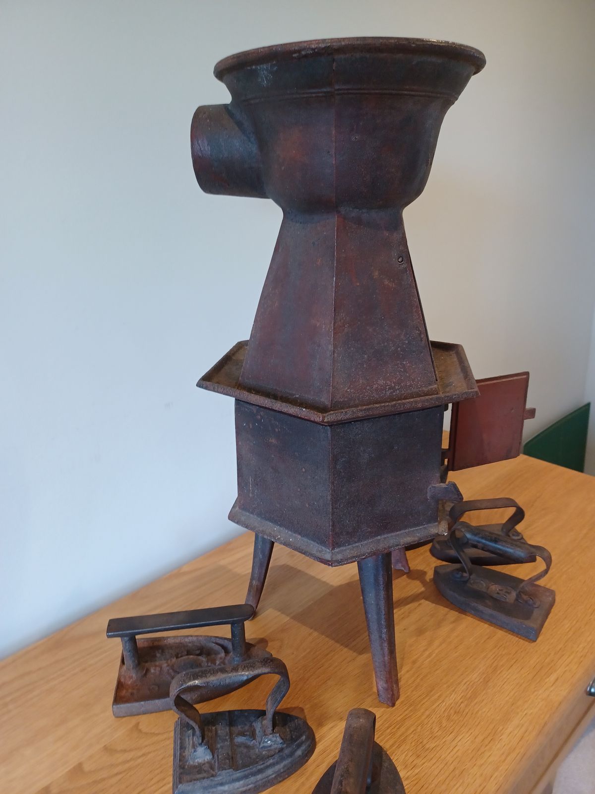 Antique French Laundry Maid's Flat Iron Warming Stove