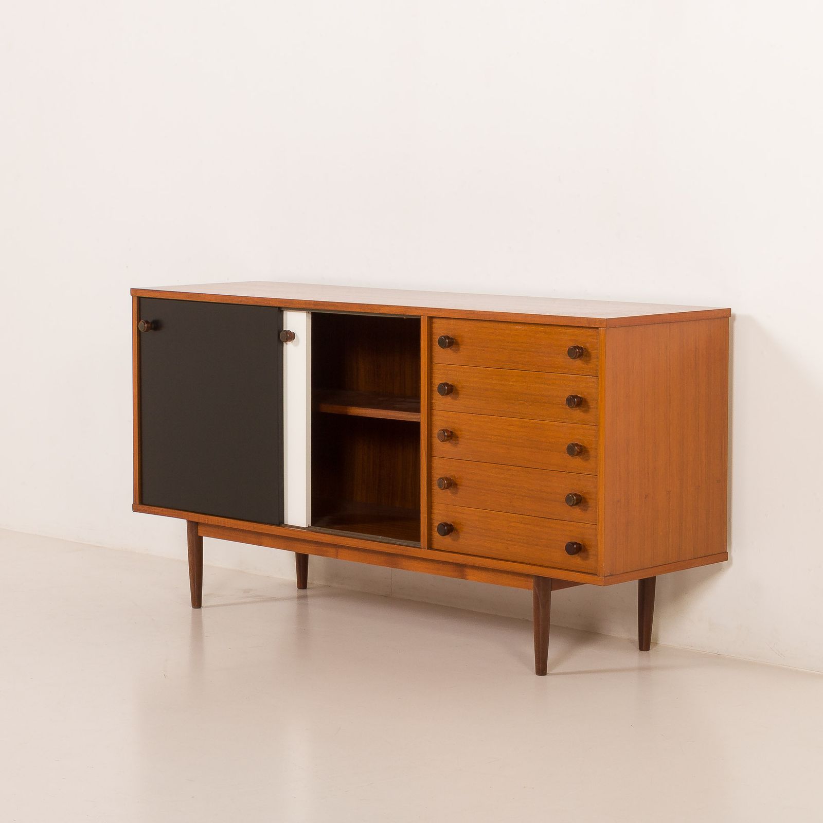 Vintage Teak Sideboard In The Style Of Charlotte Perriand, 1970s photo vinterior