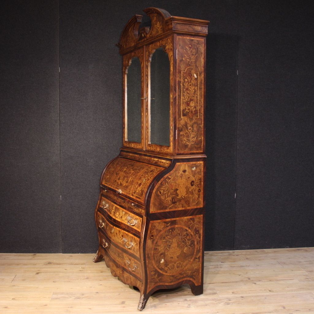 Furniture 20th Century Dutch Inlaid Trumeau photo