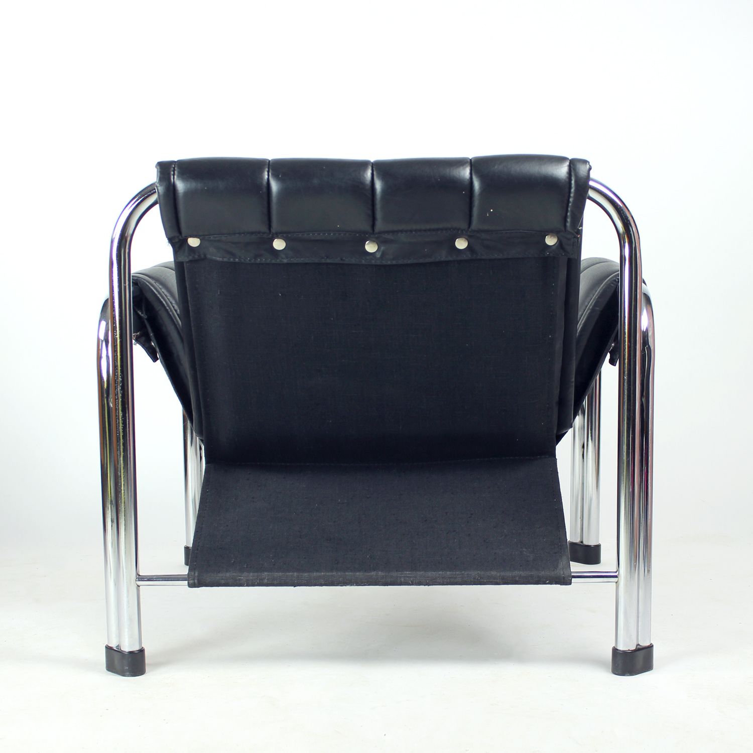 Lounge Chair By Viliam Chlebo In Chrome And Leatherette, Kodreta 1980s photo Furniture