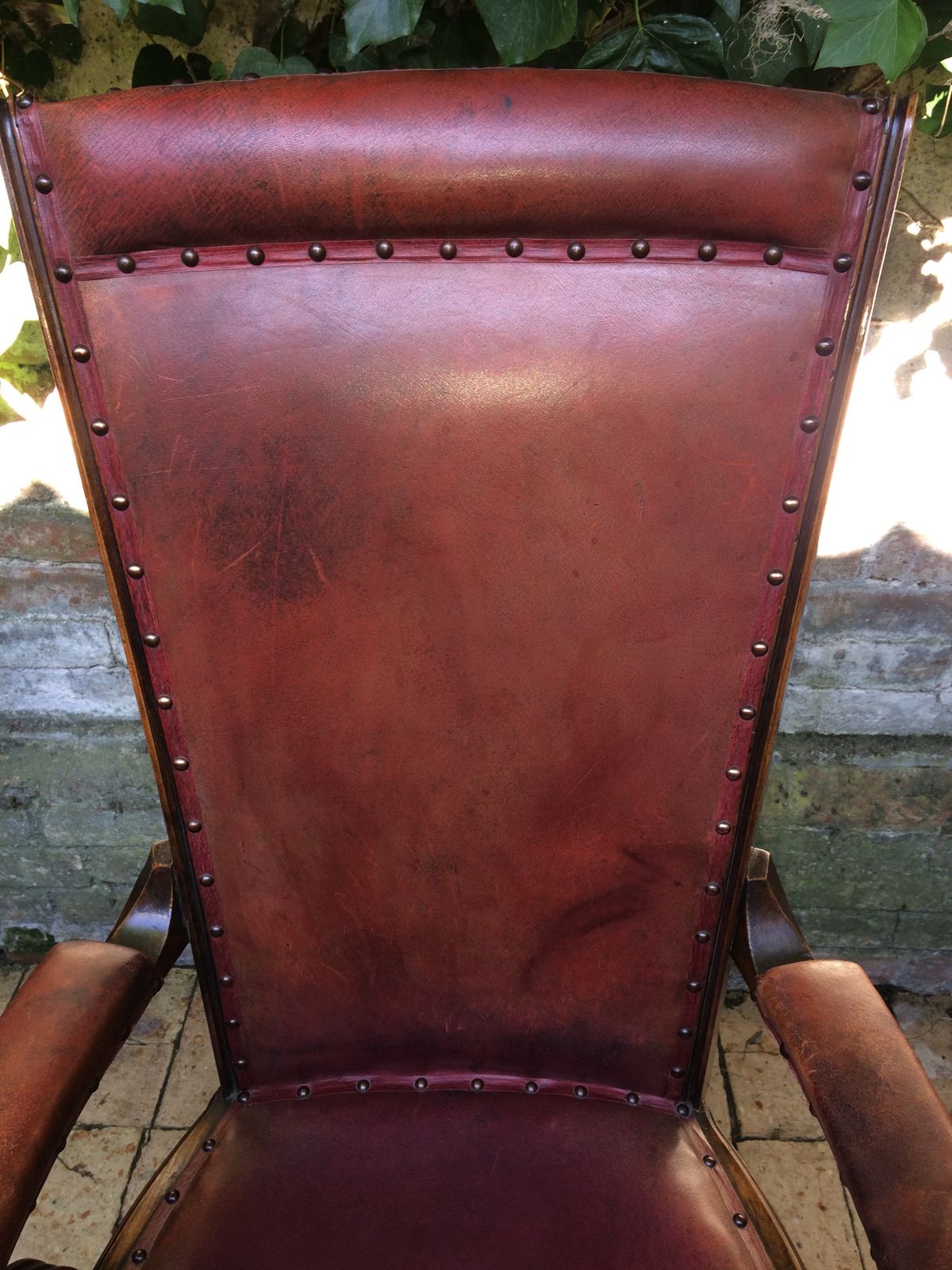 Edwardian Walnut  And Leather Desk Chair By W Angus And Co London. photo vintage