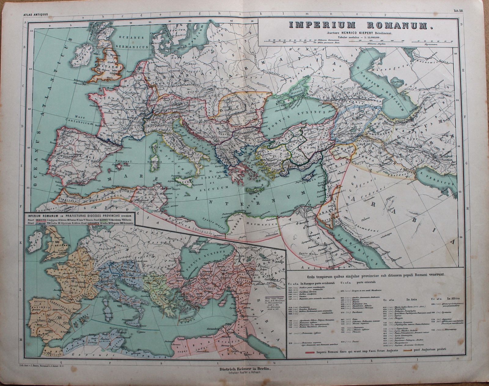 1877 Antique Map ‘Imperium Romanum’ By Heirich Kiepert