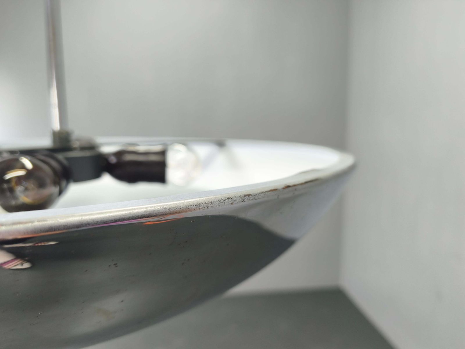 Lighting Bauhaus Ufo Chandelier By Drupol, Chrome Glass Pendant, 1940s photo