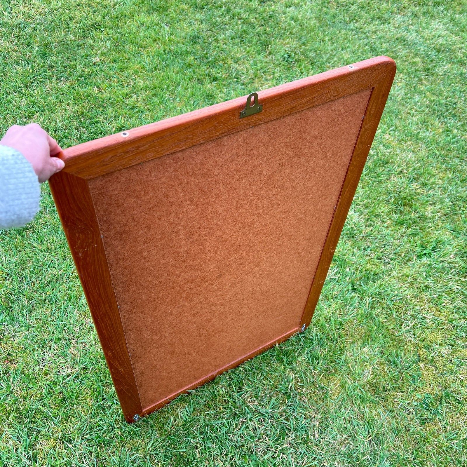 photo vintage 2 X  Mid Century Full Length Mirror With Teak Base, Vintage 1960s 1970s