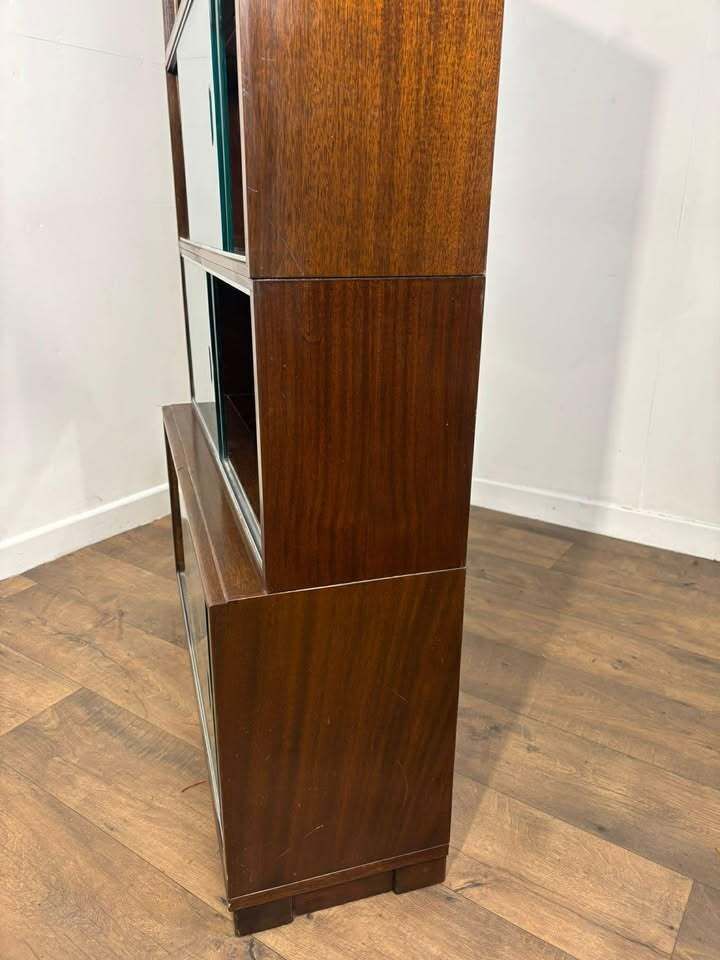 photo for sale Minty Oxford Mid Century Library Oak Glazed Six Tier Bookcase