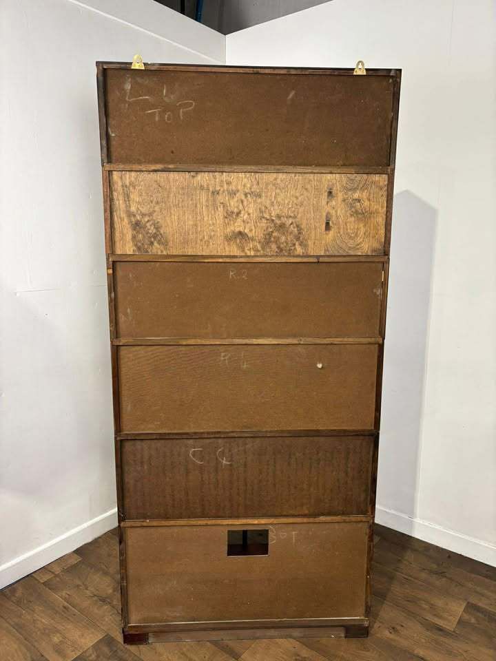 photo vinterior Minty Oxford Mid Century Library Oak Glazed Six Tier Bookcase