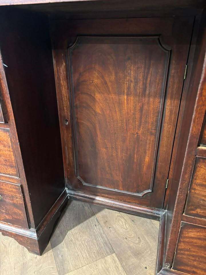 Georgian Mahogany Kneehole Bureau Bookcase photo buy