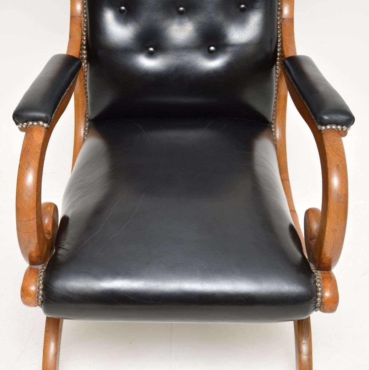 Antique Regency Period Leather Slipper Armchair photo 1547.0