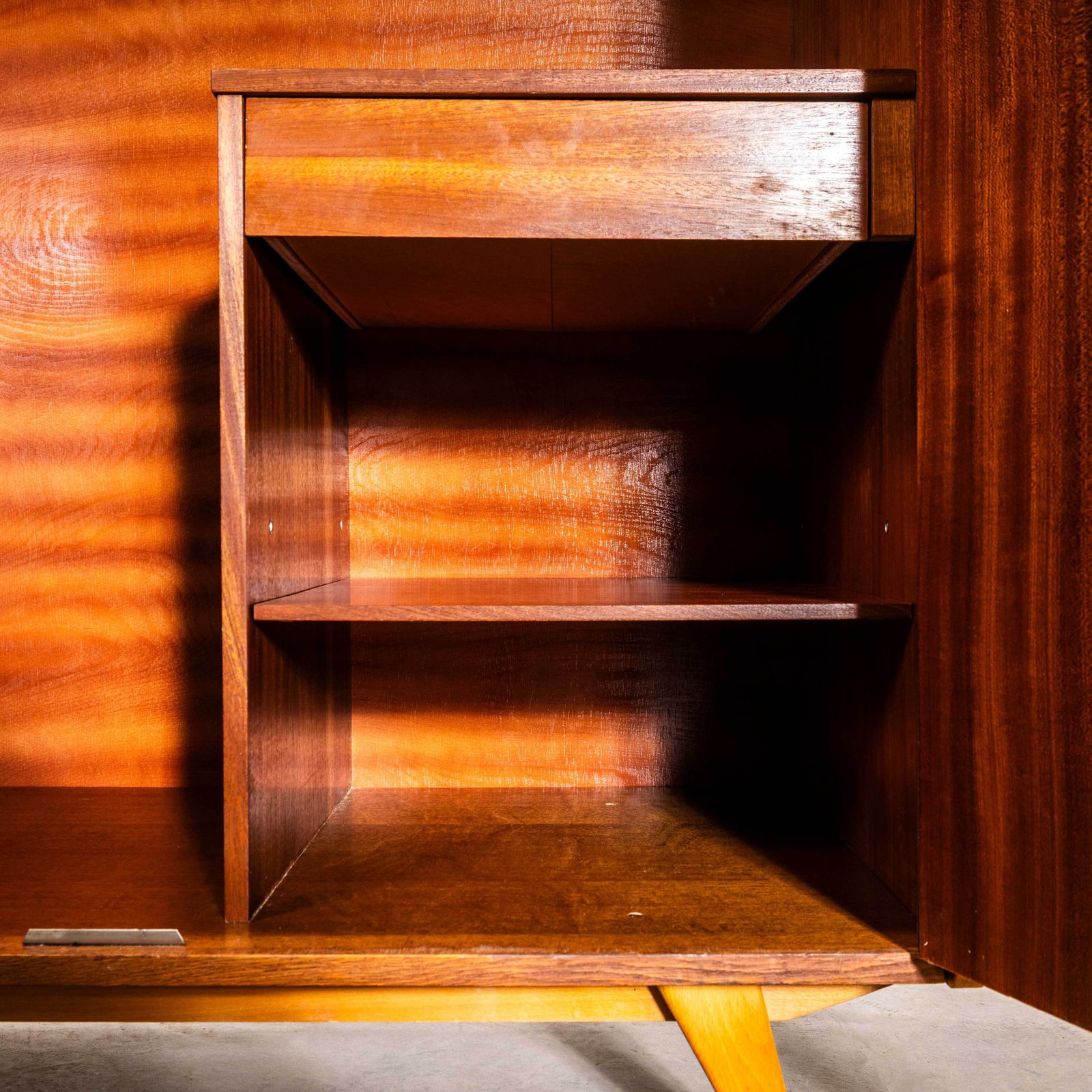 1960’s Large Mid Century Cabinet – Book Matched Oak photo buy