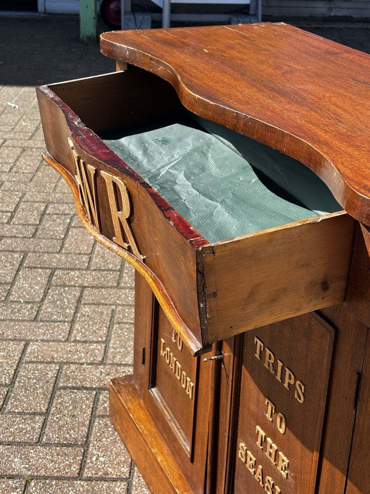 Victorian Small Cupboard, Perfect Hall Piece As Thin, Drawer And Cupboards. photo vinterior