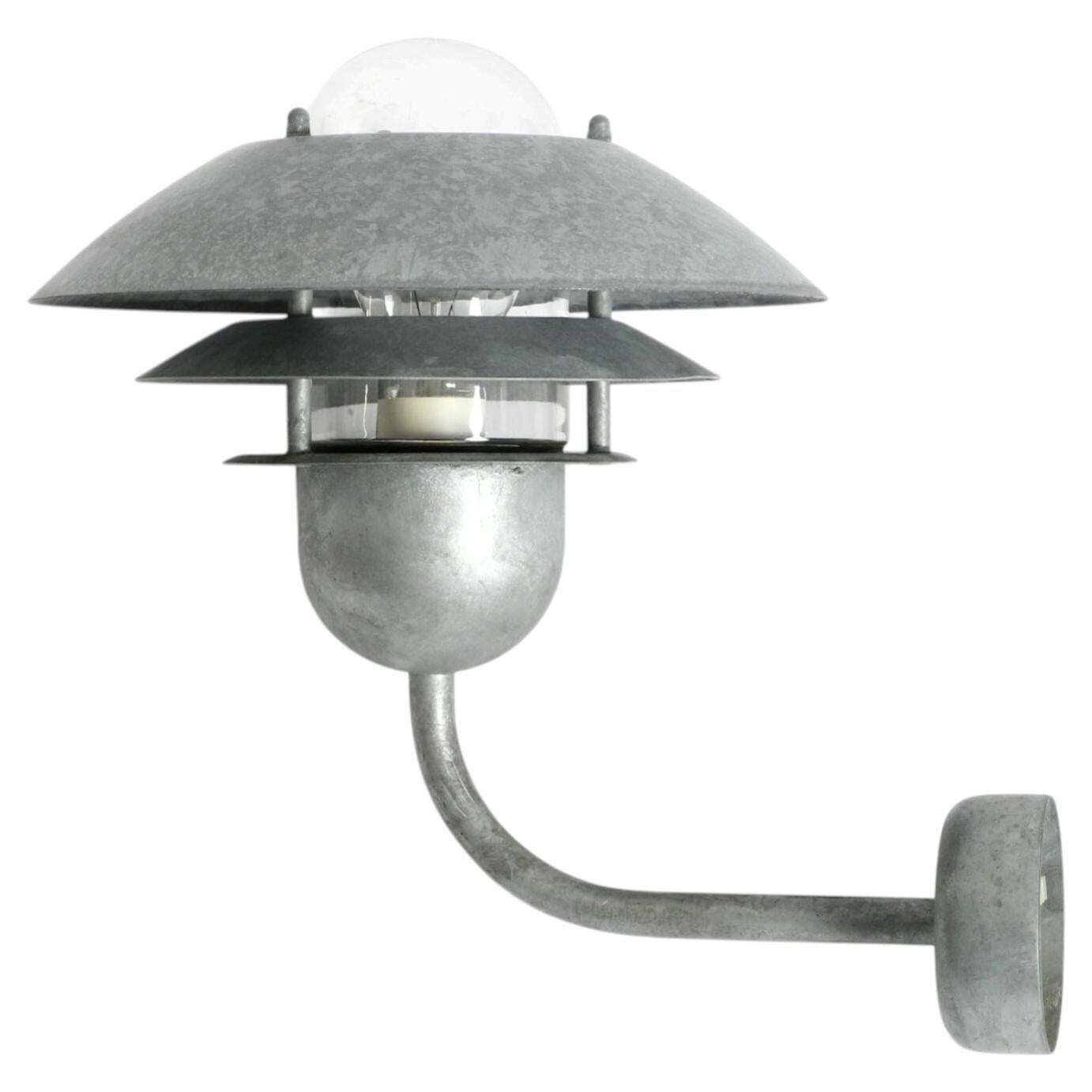 1990s Danish Nordlux Outdoor Lamp Made Of Galvanized Steel And Glass Shade