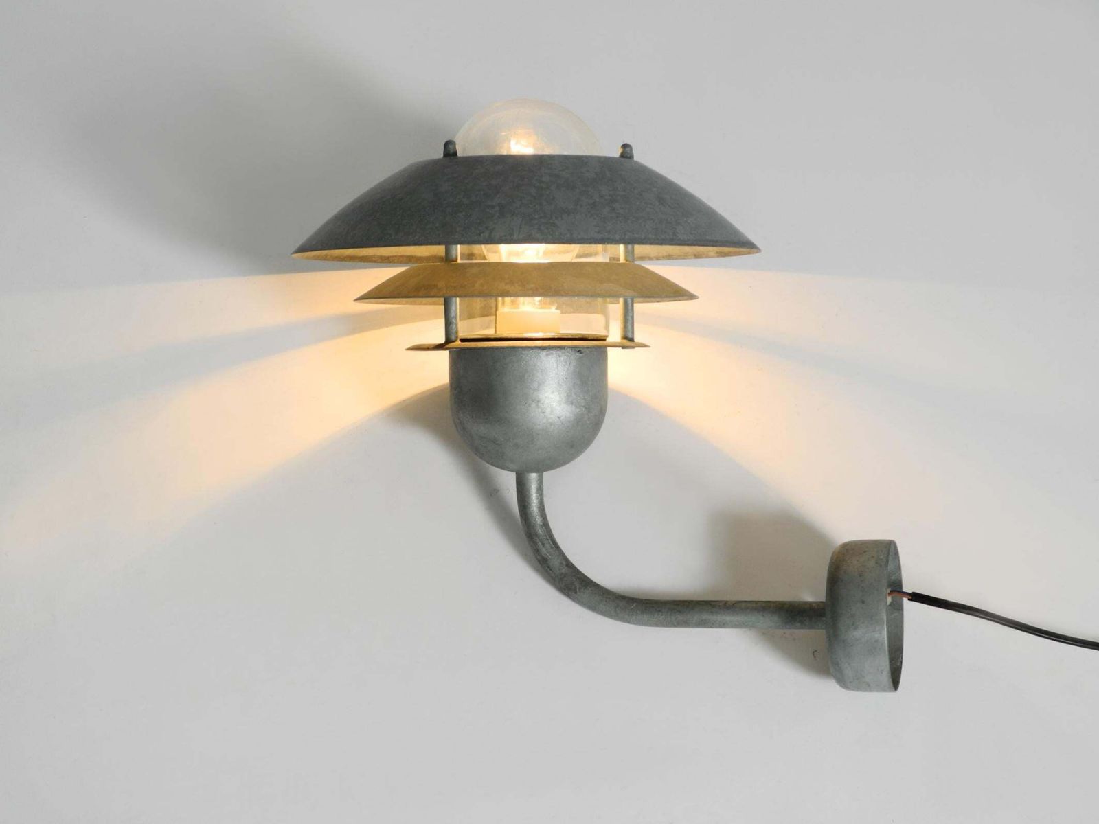 1990s Danish Nordlux Outdoor Lamp Made Of Galvanized Steel And Glass Shade photo vinterior