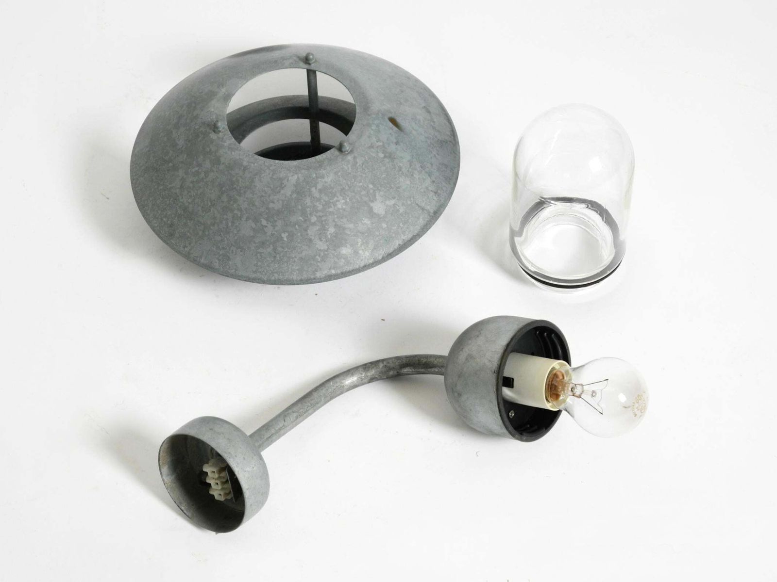 photo vintage 1990s Danish Nordlux Outdoor Lamp Made Of Galvanized Steel And Glass Shade