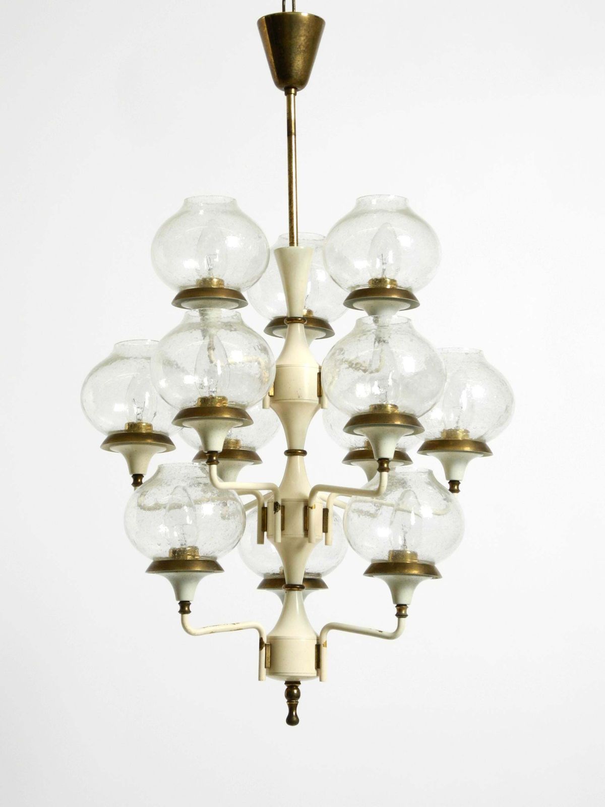 Beautiful Large 1960s Brass And Glass Tulip Ceiling Lamp By Hans Agne Jakobsson photo vinterior