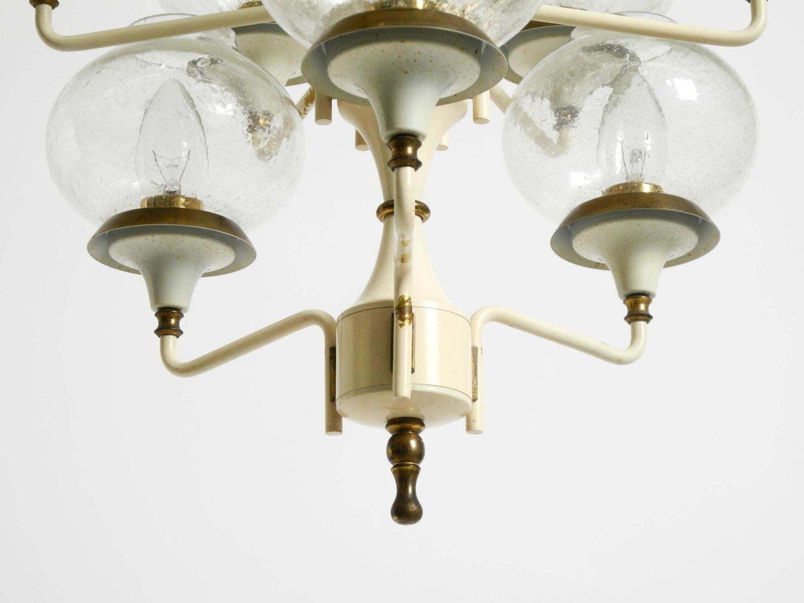 Lighting Beautiful Large 1960s Brass And Glass Tulip Ceiling Lamp By Hans Agne Jakobsson photo