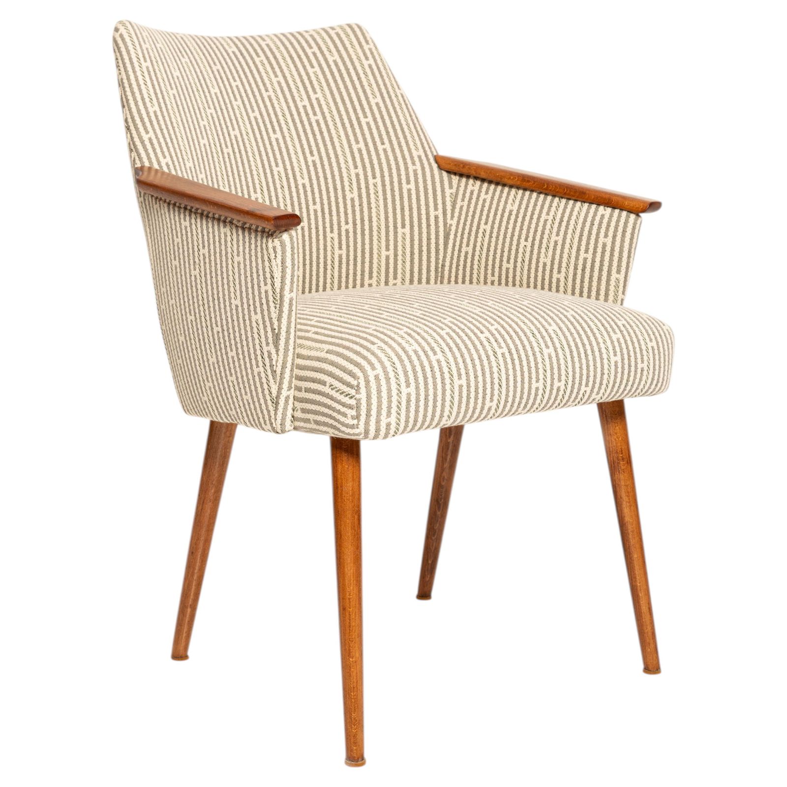 Mid Century Modern White Beige And Gray Chair, 1960s, Germany
