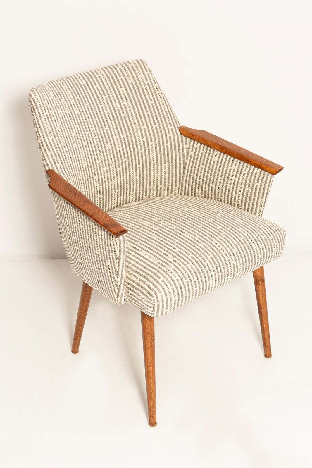 Mid Century Modern White Beige And Gray Chair, 1960s, Germany photo for sale