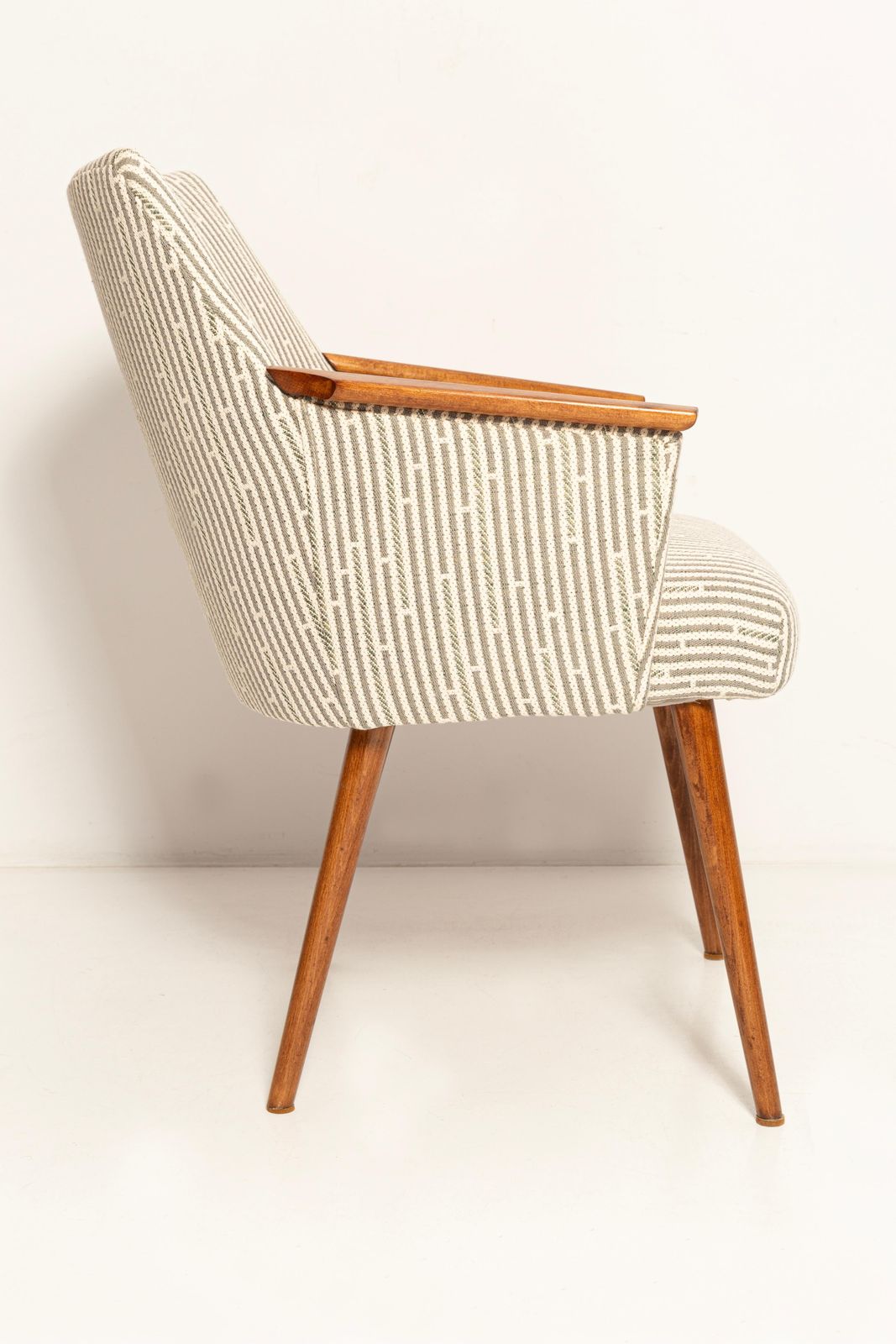 Mid Century Modern White Beige And Gray Chair, 1960s, Germany photo Furniture