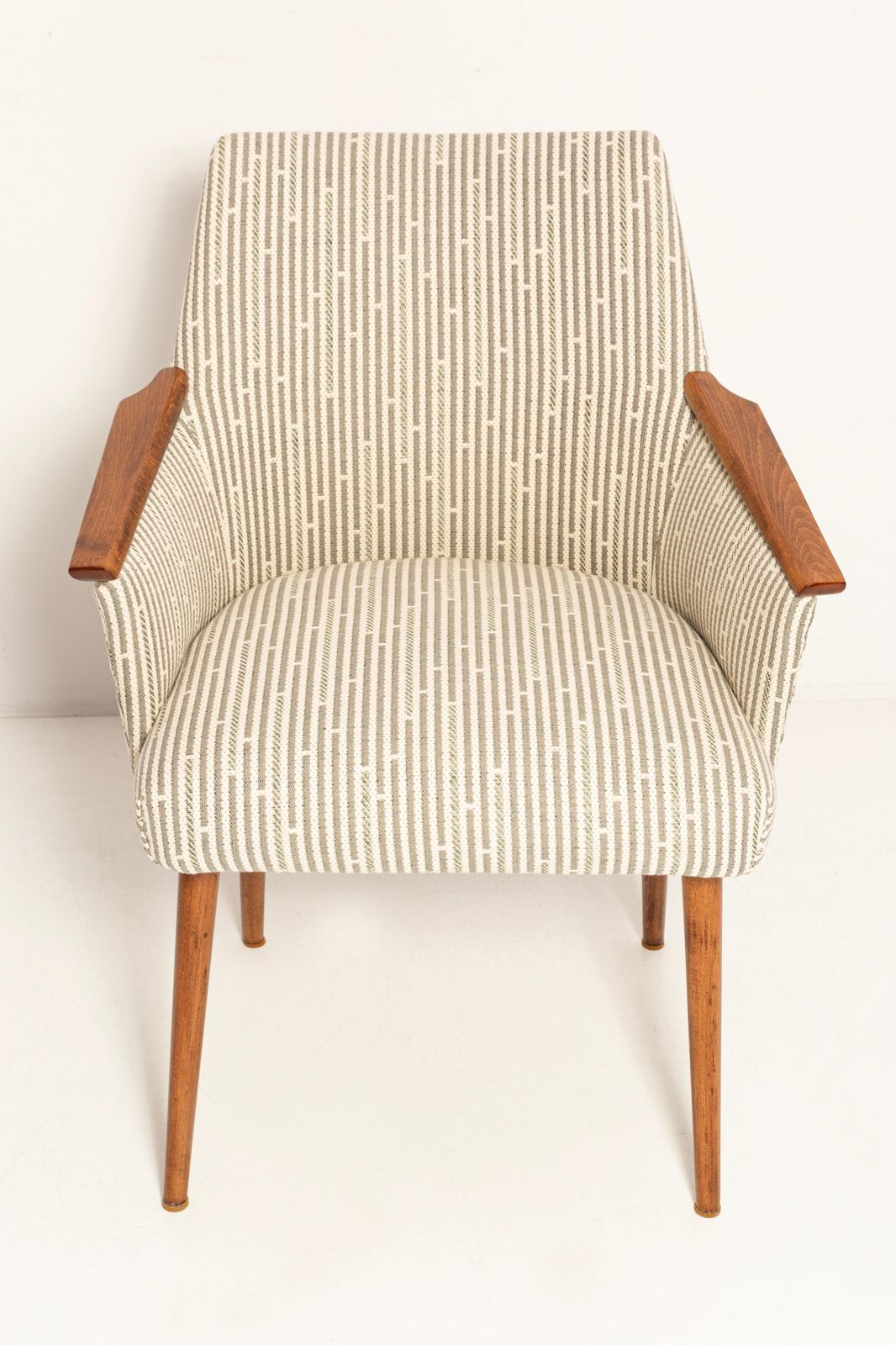 Mid Century Modern White Beige And Gray Chair, 1960s, Germany photo vintage