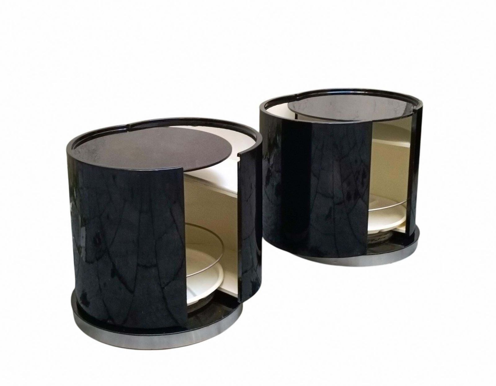 Willy Rizzo For Mario Sabot Pair Of Nightstands "Ghost," Italy 1970s photo for sale