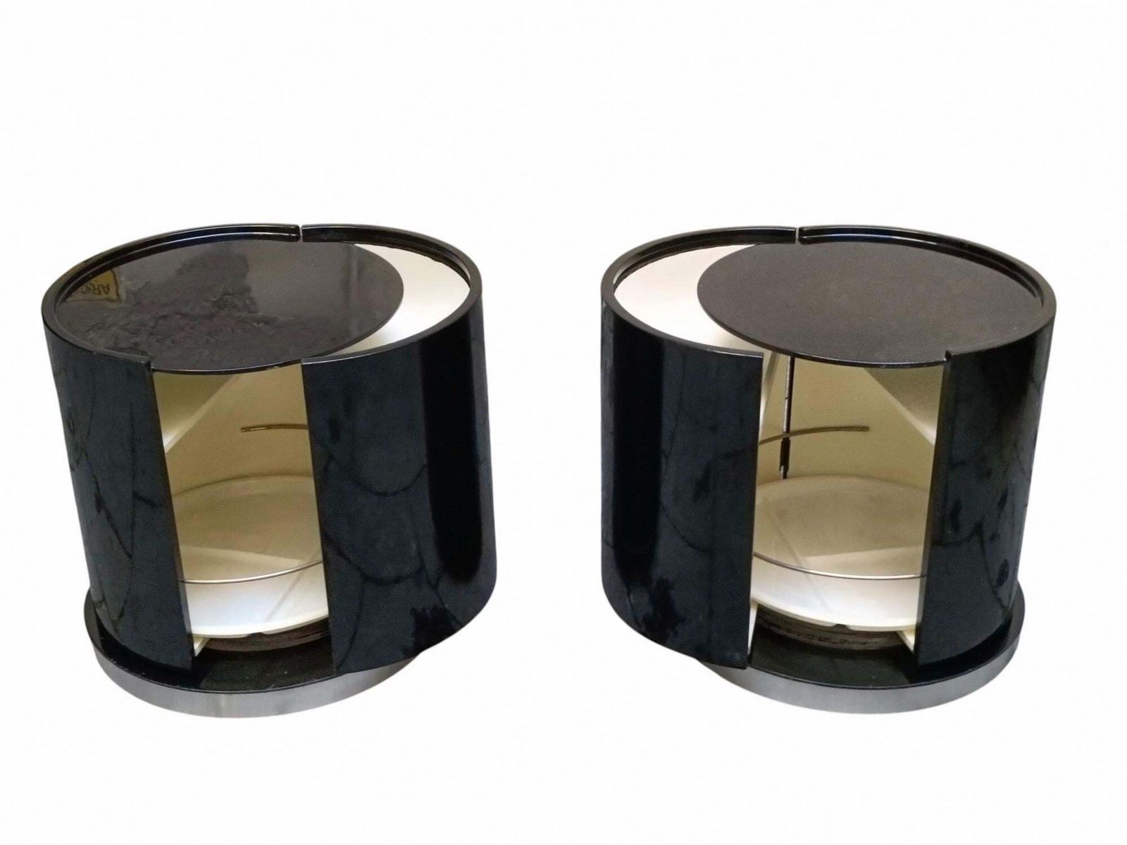 Willy Rizzo For Mario Sabot Pair Of Nightstands "Ghost," Italy 1970s photo Furniture
