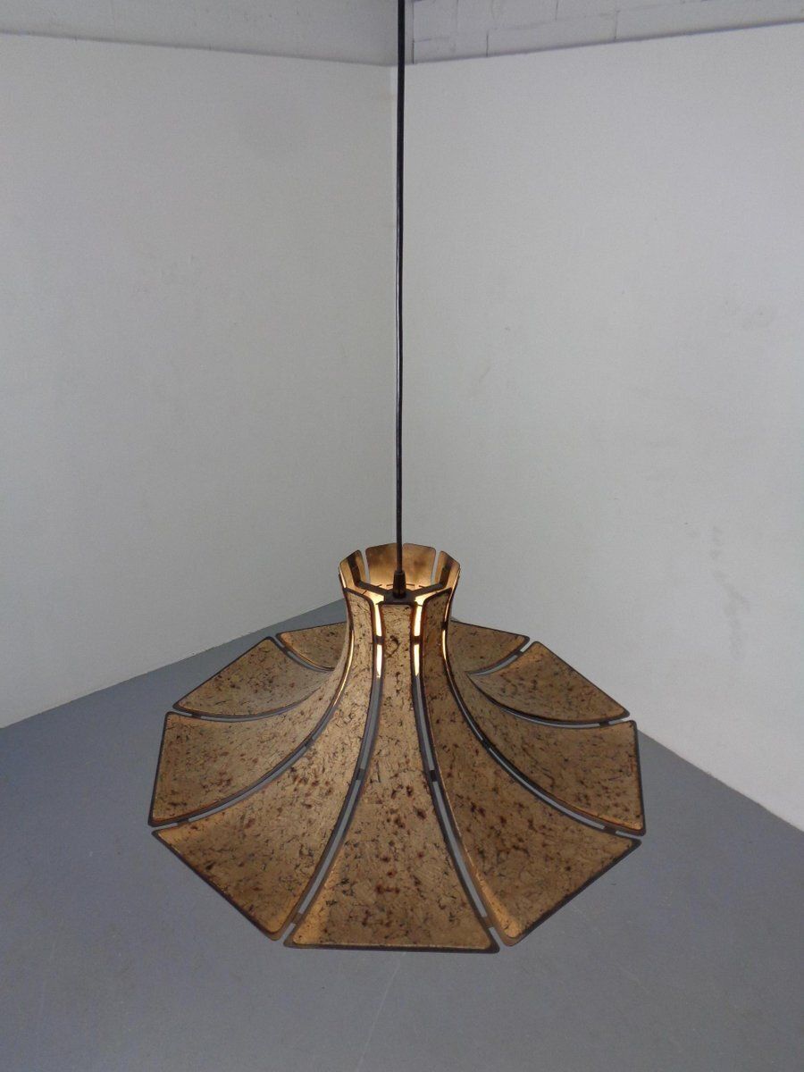 photo buy Cork & Metal Semi Pendant Lamp In The Style Of Ingo Maurer, Germany, 1970s