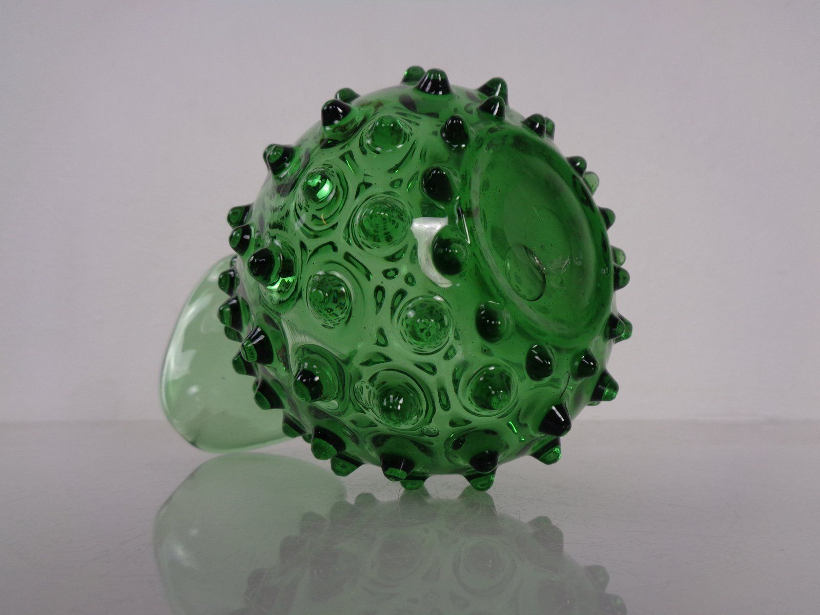 photo for sale Italian Green Bubble Glass Vase & Bowl From Empoli, 1960s, Set Of 2