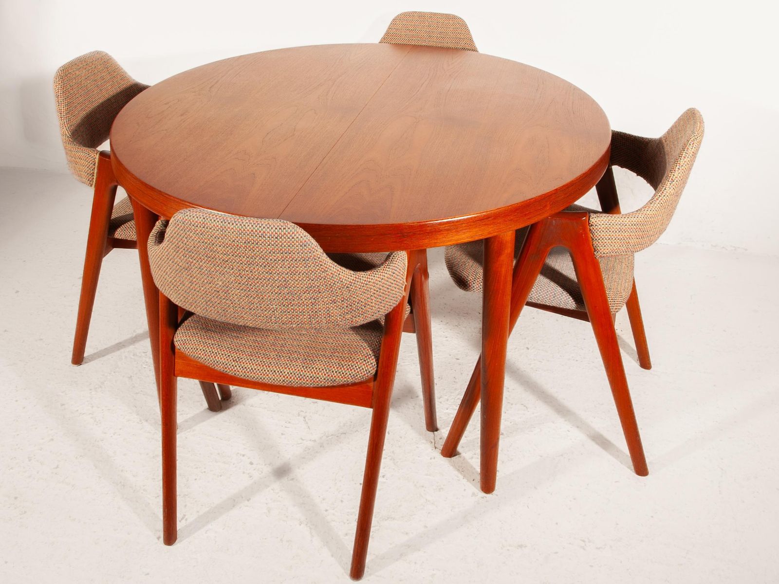 photo for sale Midcentury Scandinavian Design Teak Round Extendable Table By Kai Kristiansen