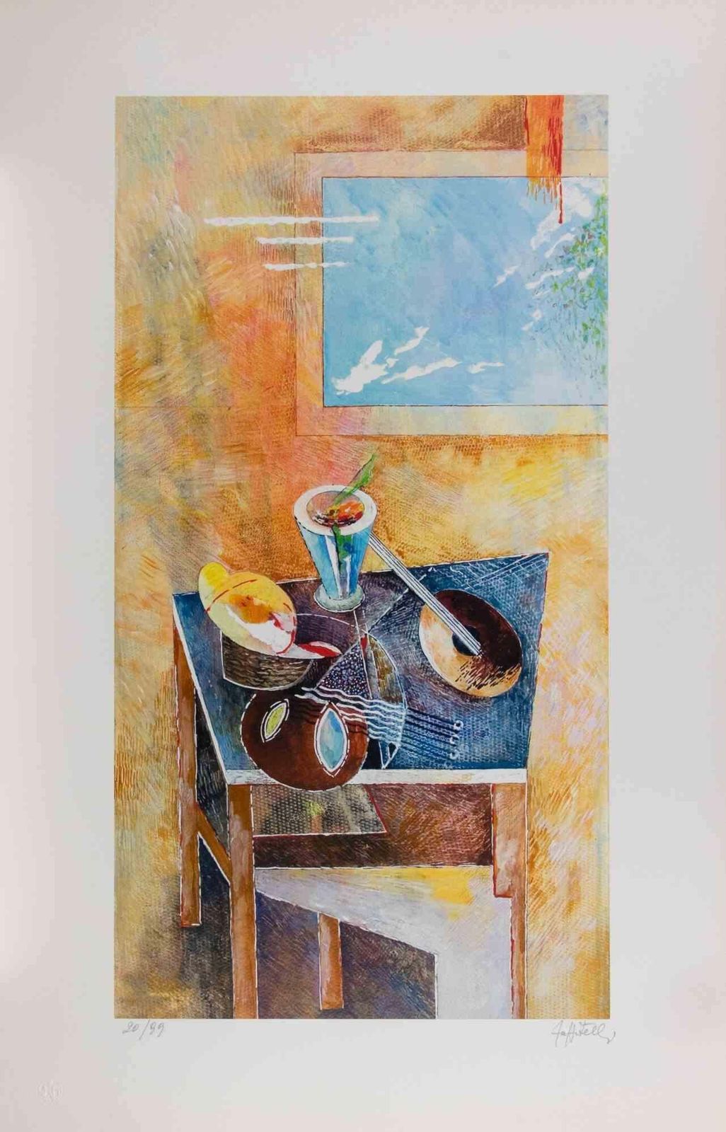 Mariangelo Zappitellistill Life   Lithograph By Mariangelo Zappitelli   1980s1980s
