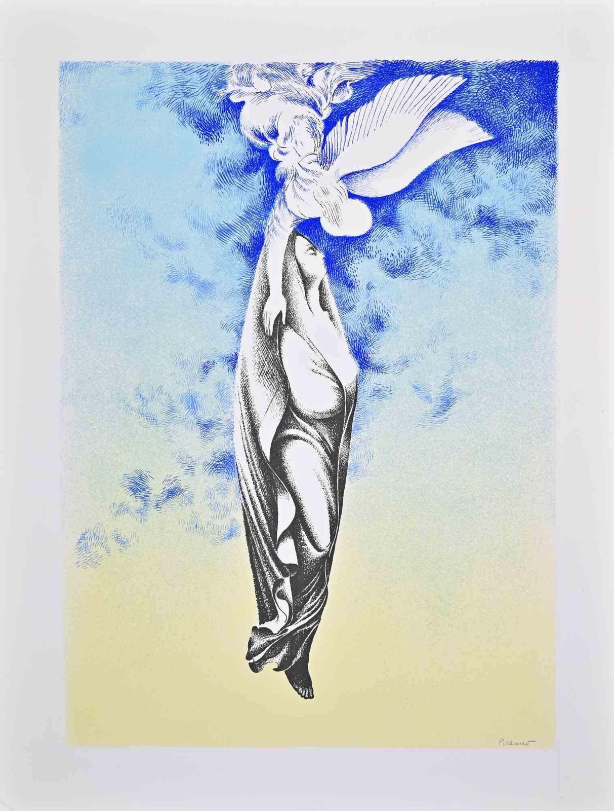Giacomo Porzanoassumption Into Heaven   Etching By Giacomo Porzano   1970s1970s