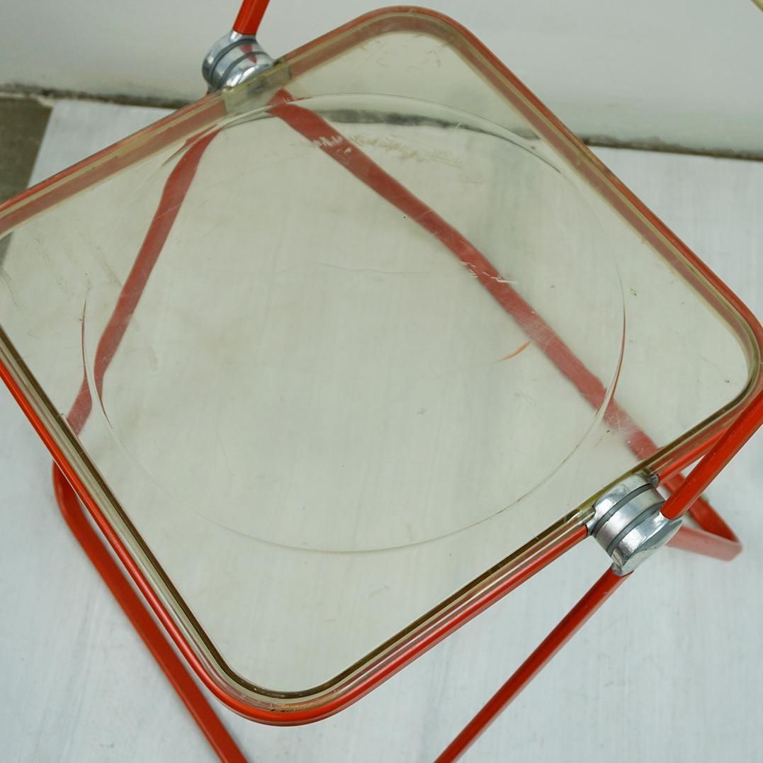 398.0 Red Plia Lucite Folding Chair By G. Piretti For Castelli Italy photo