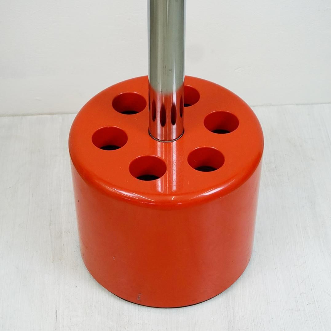 Red Plastic And Chrome Coat Rack Vip By Lucci And Orlandini For Velca Italy photo for sale