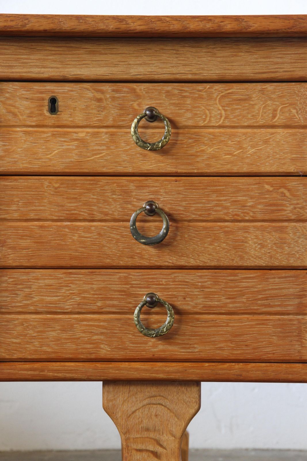 photo vinterior Vintage Mid Century Solid Oak Desk With 6 Drawers, Kjærnulf Style, Denmark 1960s