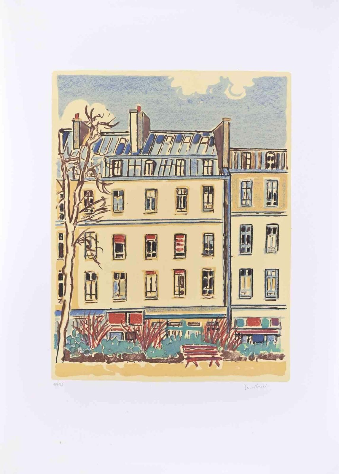 Orfeo Tamburibuildings In Paris   Lithograph By Orfeo Tamburi   1980s1980s