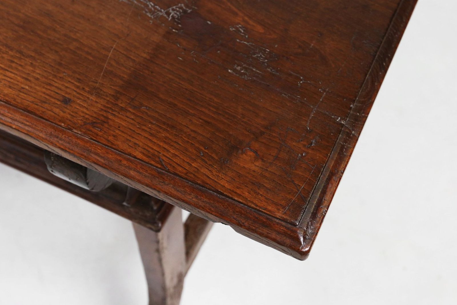 Antique Spanish Console Table In Carved Oak With Drawers, 1700s photo for sale