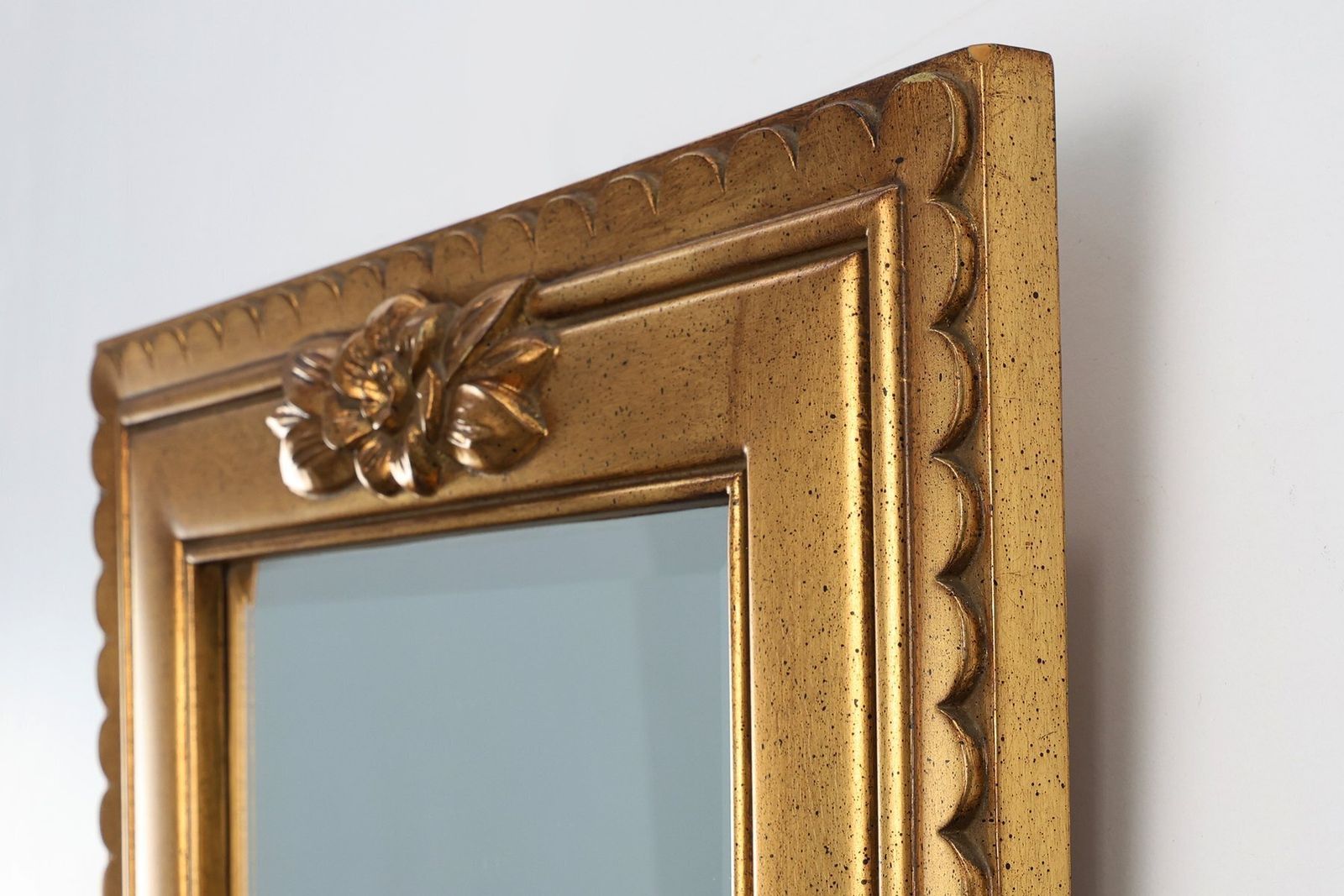 Vintage Rectangular Gilt Resin Mirror From Deknudt, Belgium, 1950s photo Home Decor