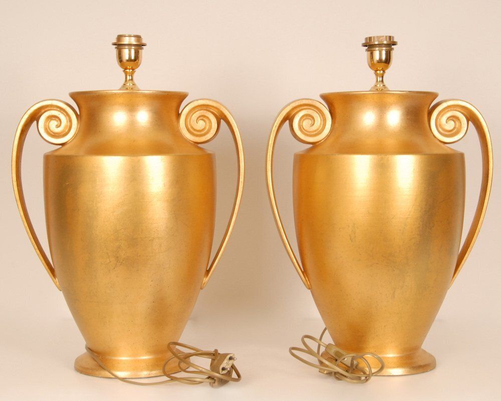 2254.0 Vintage Italian Etruscan Lamps, 1970s, Set Of 2 photo