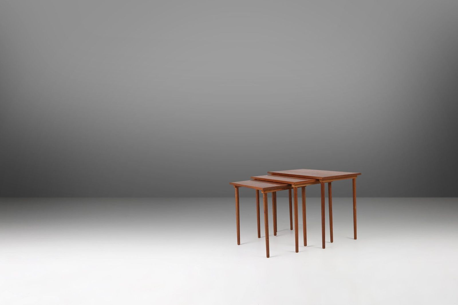 Furniture Scandinavian Teak Nesting Tables, Denmark, 1960s, Set Of 3 photo