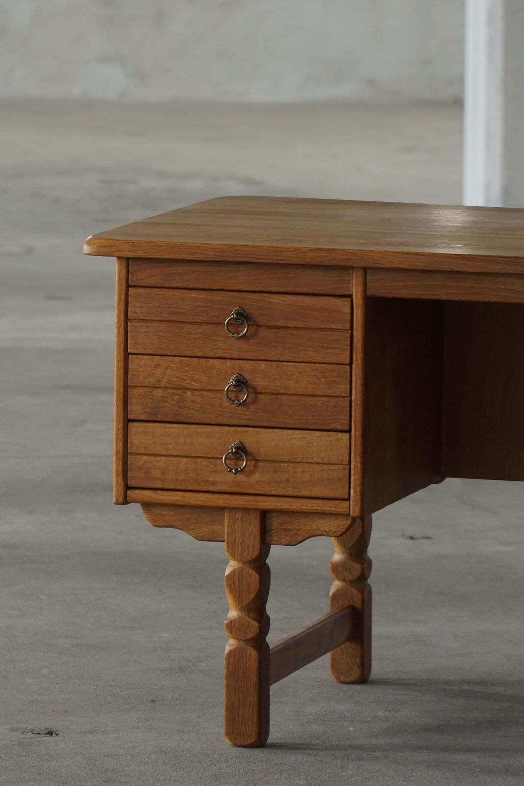 Freestanding Desk In Oak By Henning Kjærnulf, Danish Mid Century Modern, 1950s photo 2136.0