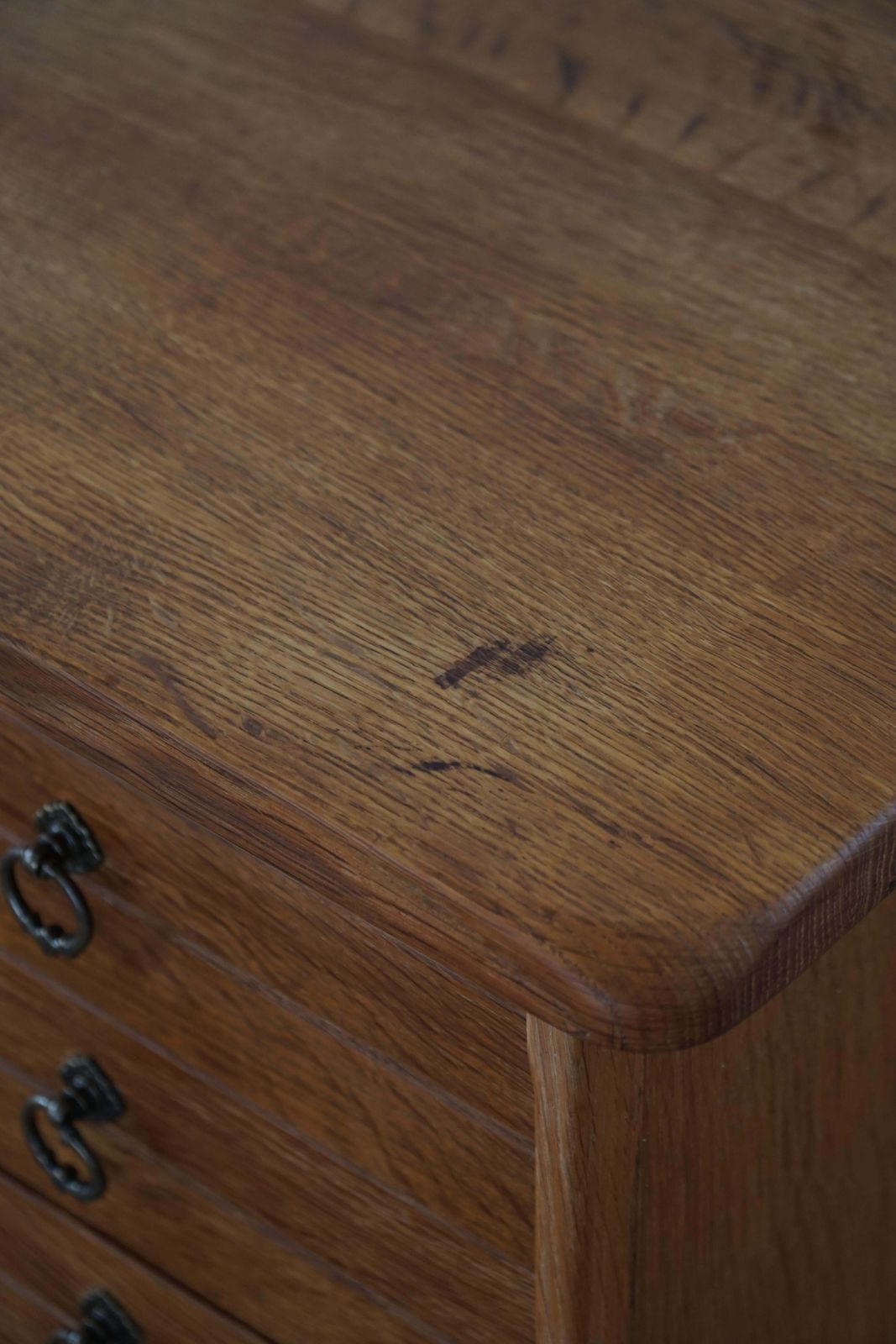 Freestanding Desk In Oak By Henning Kjærnulf, Danish Mid Century Modern, 1950s photo vintage