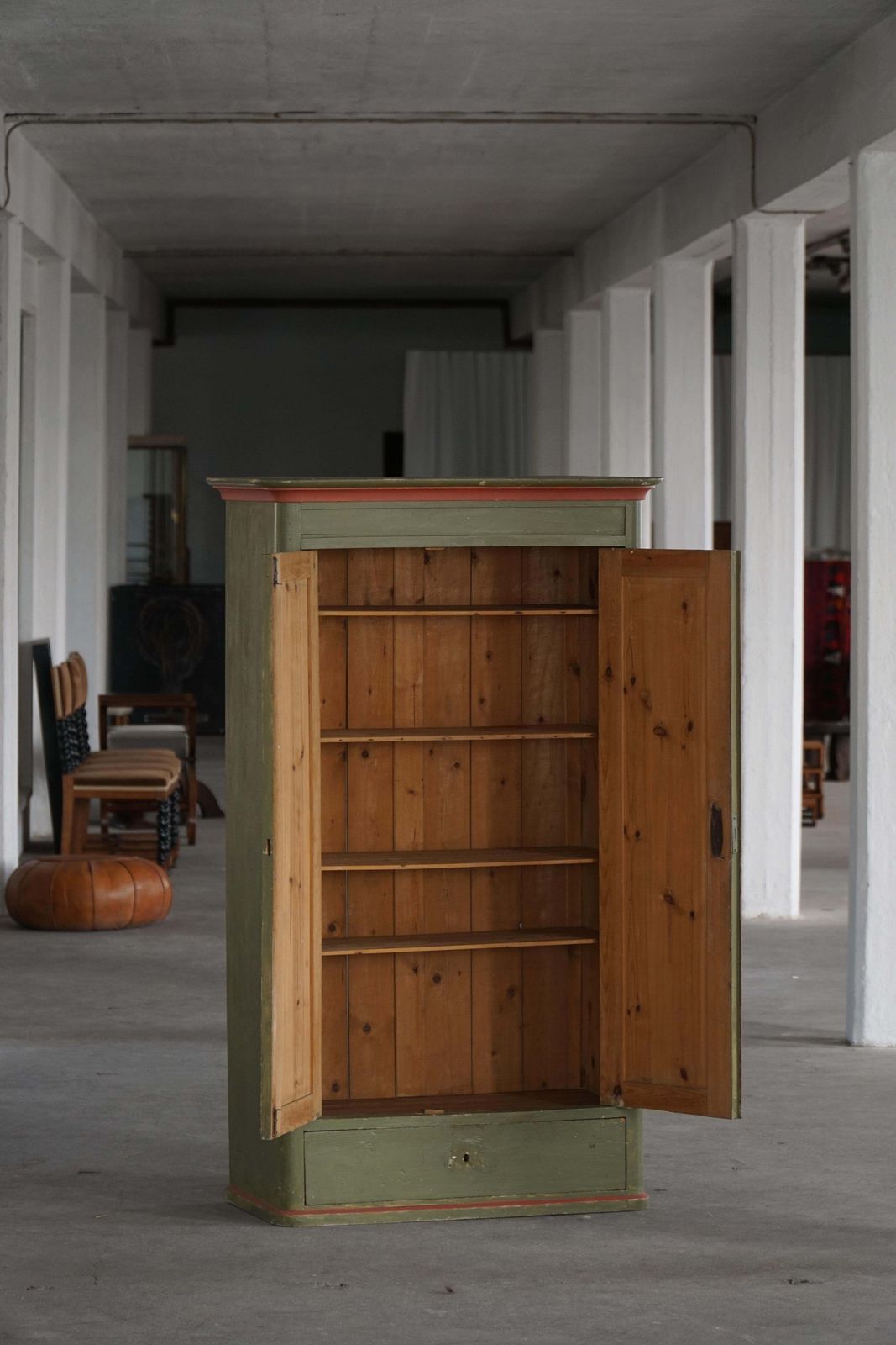 3299.0 Antique Danish Painted Cabinet With Floral Motifs, Folk Art, 19th Century photo