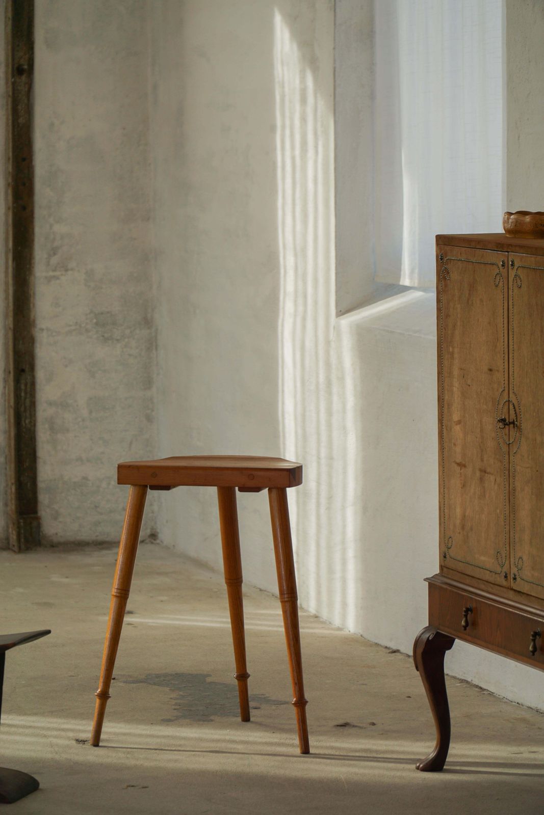 Tripod Bar Stools In Solid Pine, By A Danish Cabinetmaker, Mid Century, 1960s photo for sale
