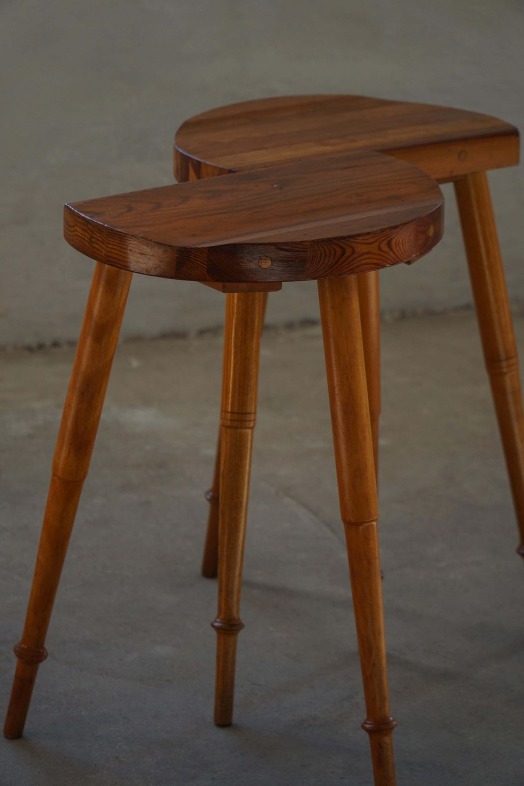 Tripod Bar Stools In Solid Pine, By A Danish Cabinetmaker, Mid Century, 1960s photo buy