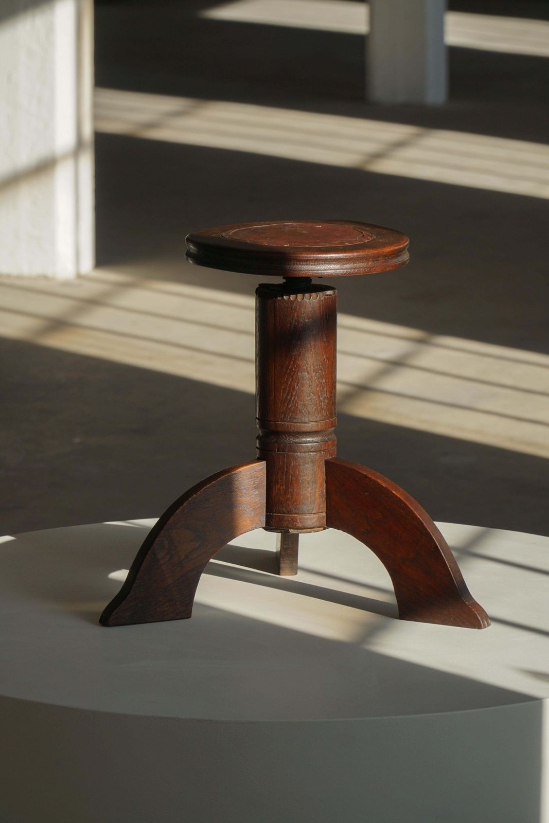 Early 20th Century, Adjustable Danish Art Nouveau Stool, Carved Wood, 1920s photo buy