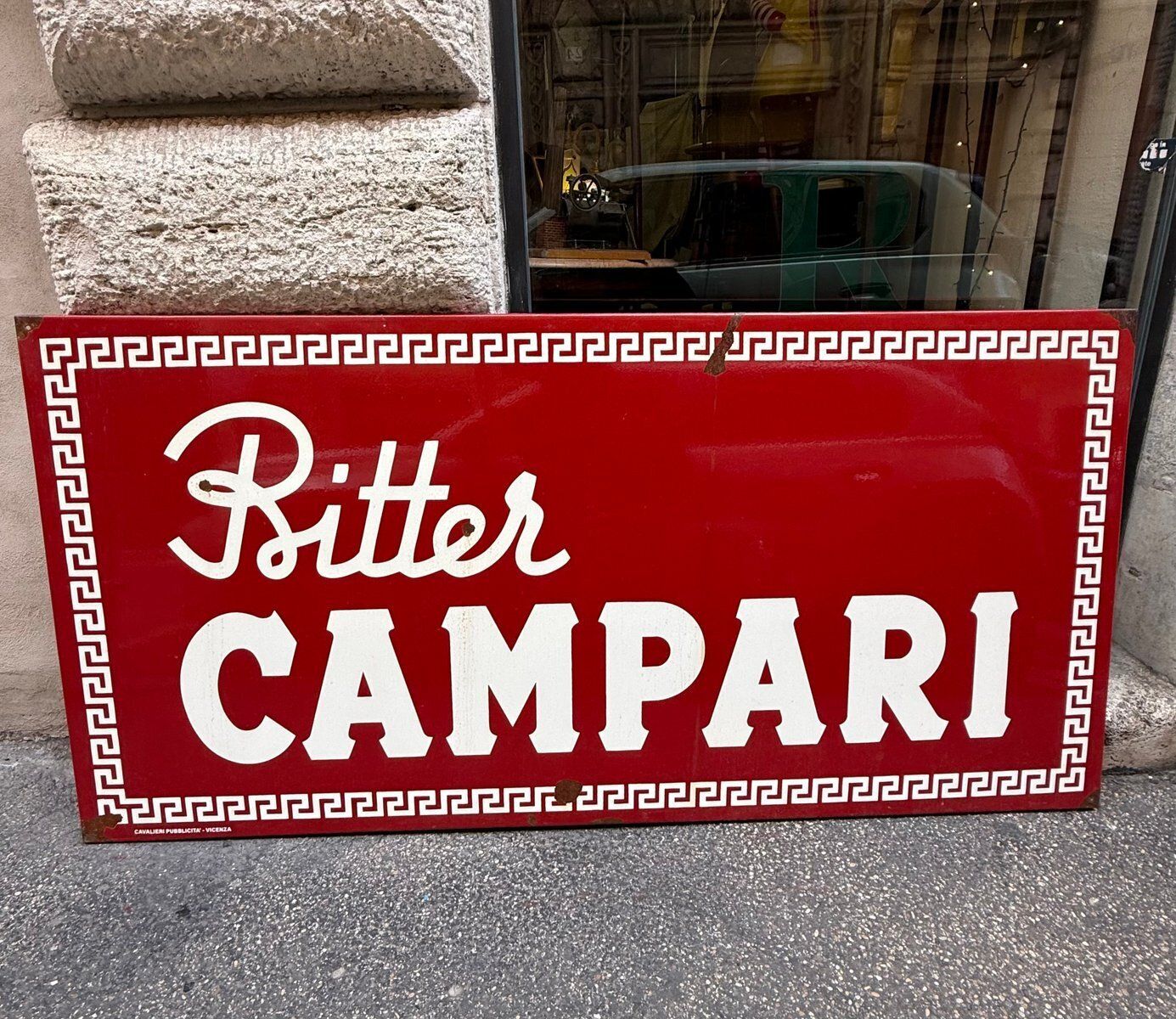 Bitter Campari Sign In Enameled Metal, 1960s