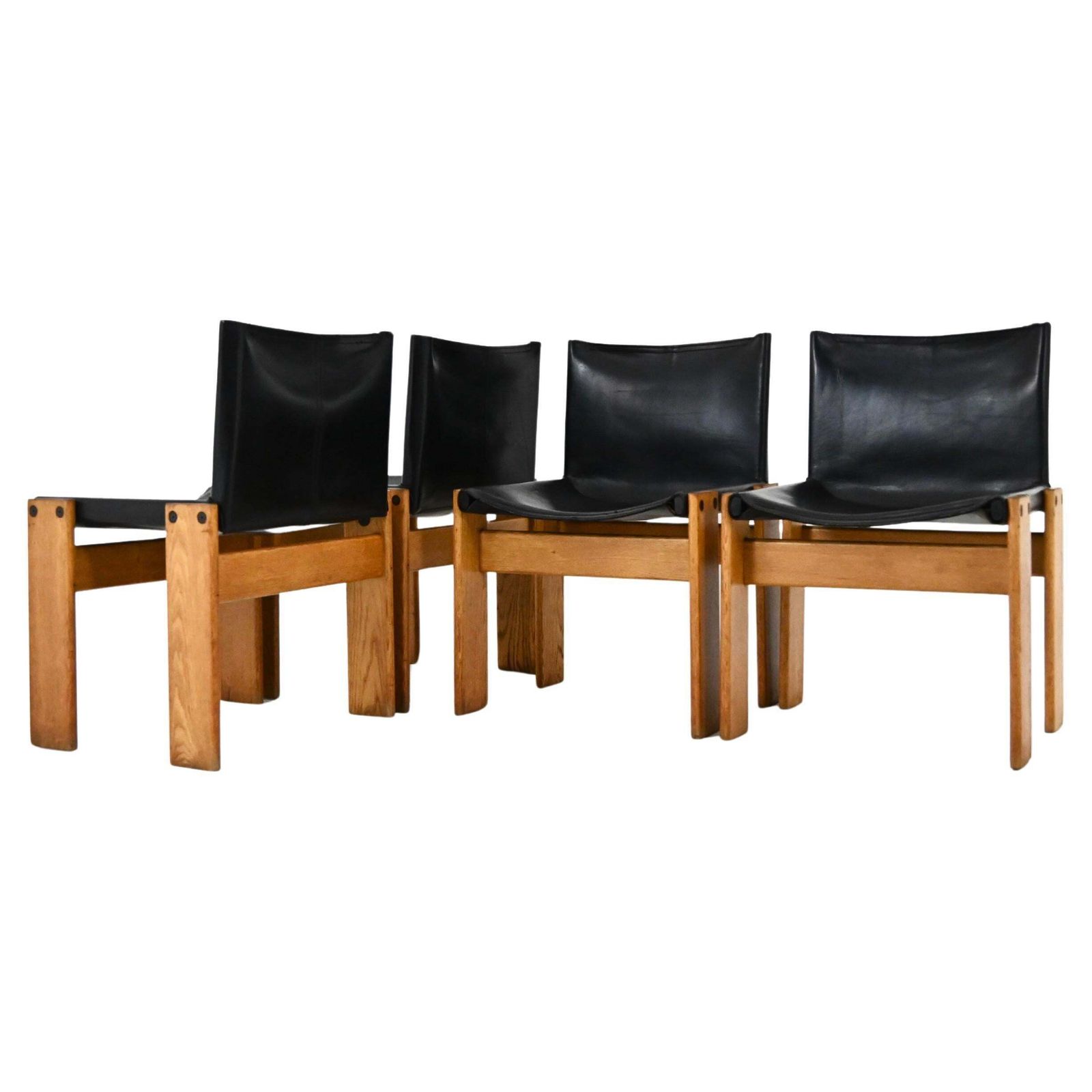 Monk Dining Chairs By Afra & Tobia Scarpa For Molteni, 1970s, Set Of 4