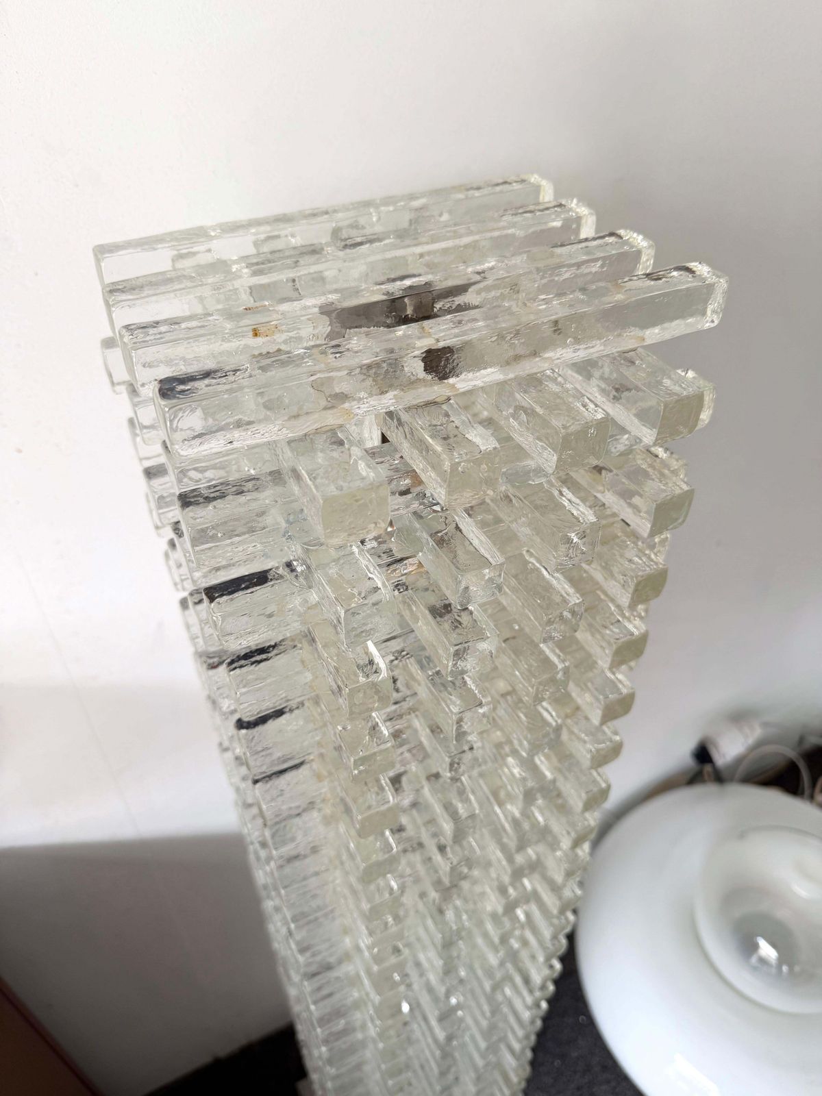 Mid Century Modern Glass Tower Floor Lamp By Poliarte, Italy, 1970s photo vinterior