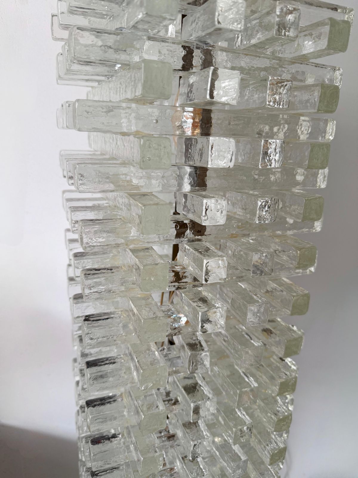 Mid Century Modern Glass Tower Floor Lamp By Poliarte, Italy, 1970s photo buy