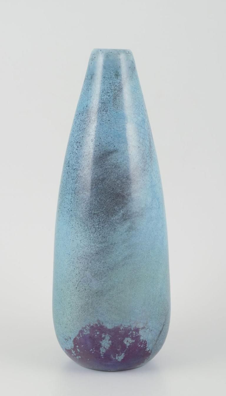 Svend Hammershøi For Kähler. Large Ceramic Vase. Black Green Double Glaze. photo furniture